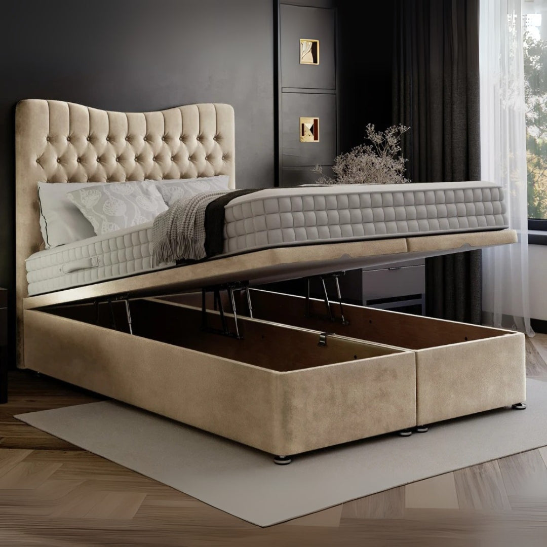 Designer Chesterfield Divan Bed Frame with Storage