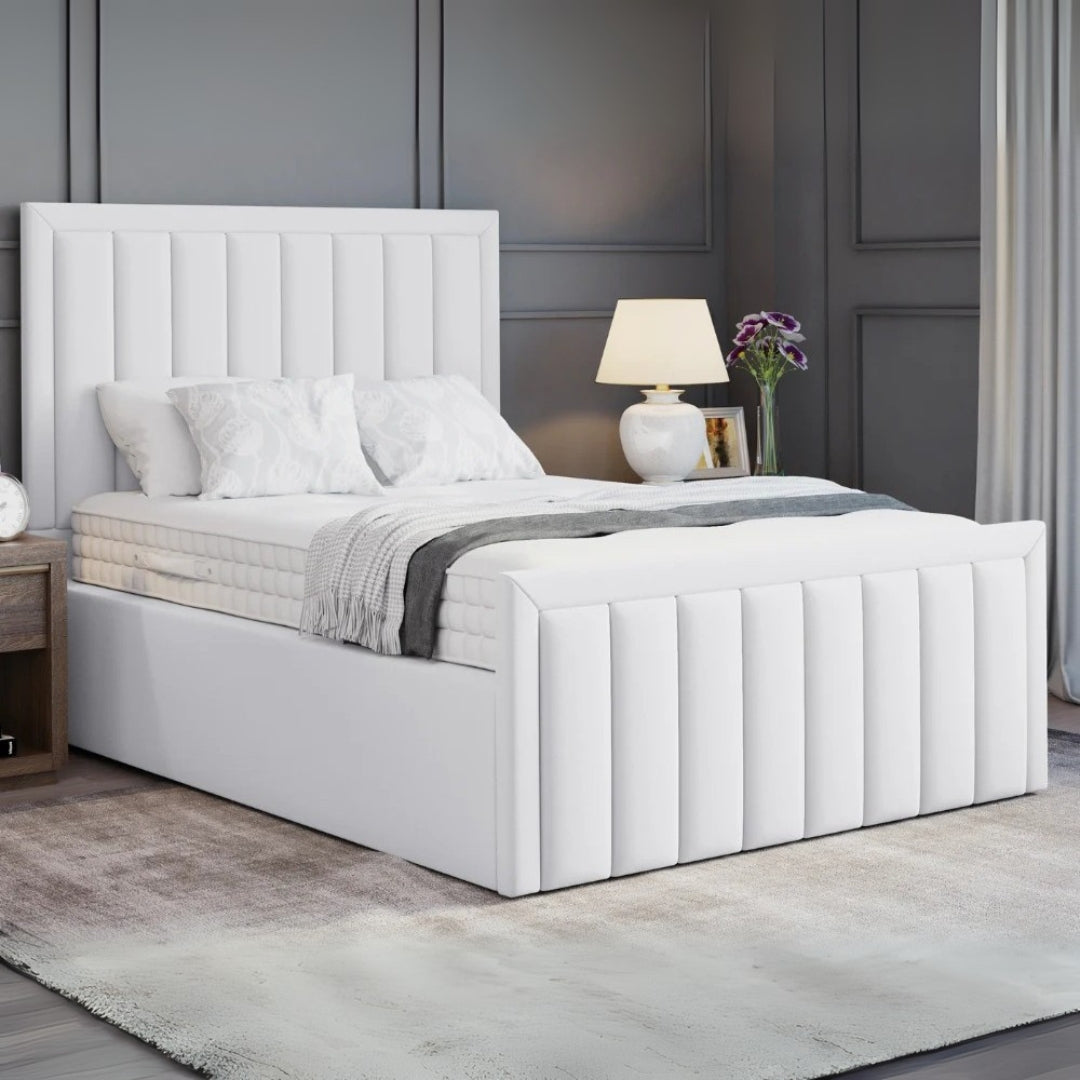 Ellsworth Velvet Bed Frame With Gaslift Storage and Mattress