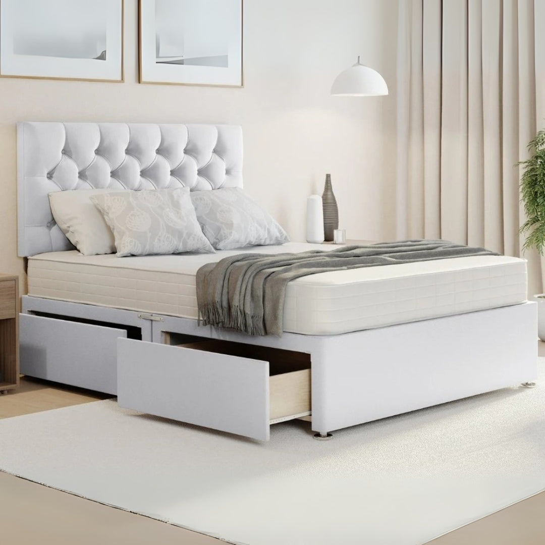 Luxe Form Divan Bed With Side Drawers Storage and Optional Spring Mattress