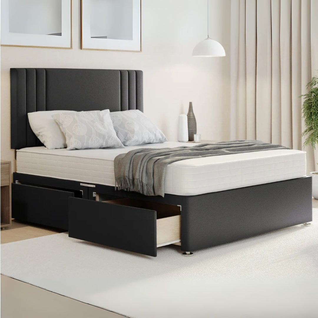 Mira Sleep Divan Bed With 2 Side Drawers Storage