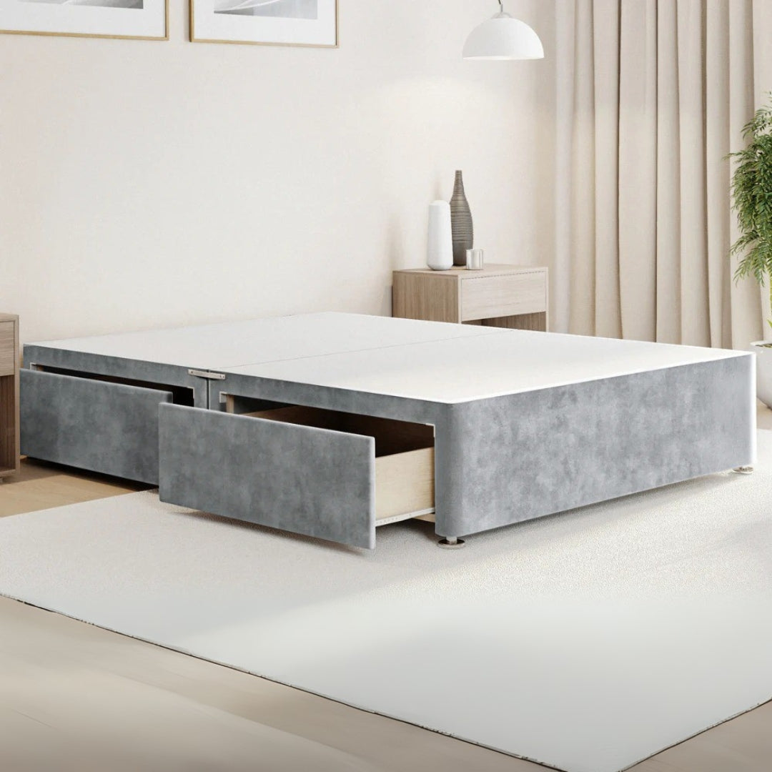 Orion Divan Bed Base With Side Drawers and Mattress