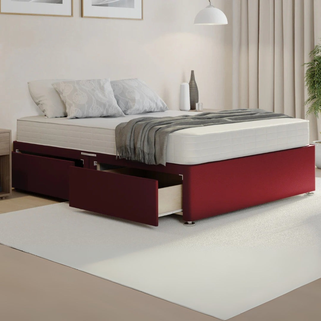 Orion Divan Bed Base With Side Drawers and Optional Othopedic Mattress