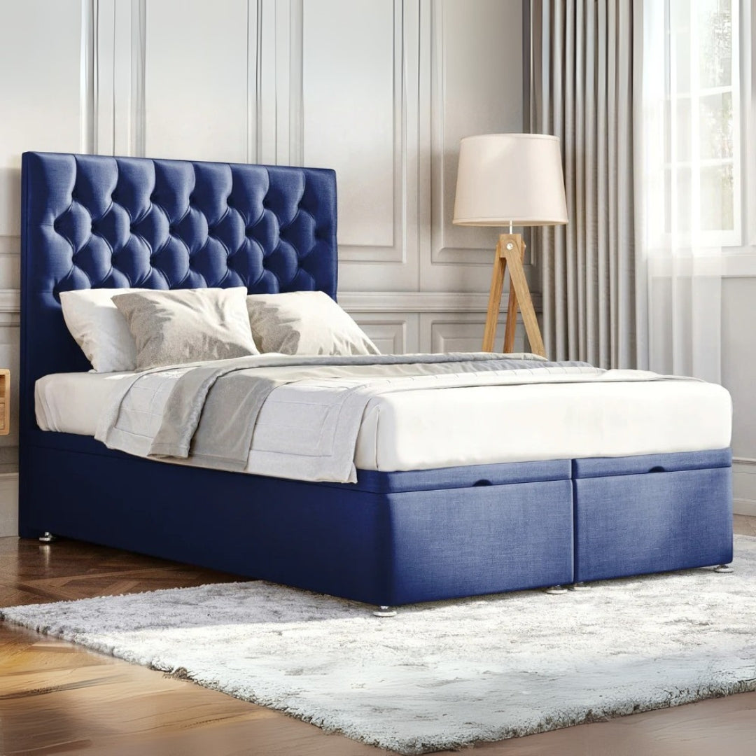 Oxford Elegance Chesterfield Divan Bed With Divan Ottoman Storage and Optional Mattress