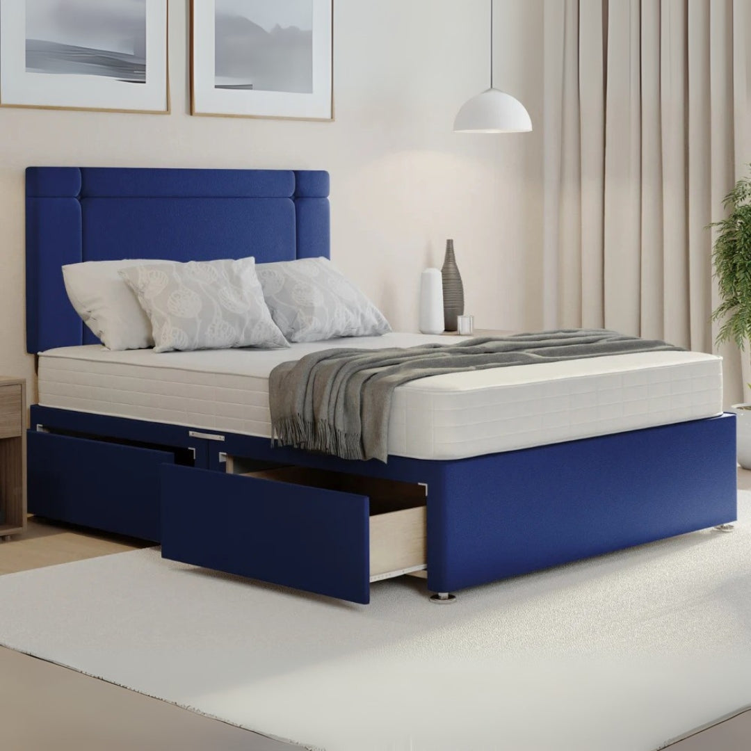 Royal Rest Divan Bed With Side Drawers Storage and Optional Mattress