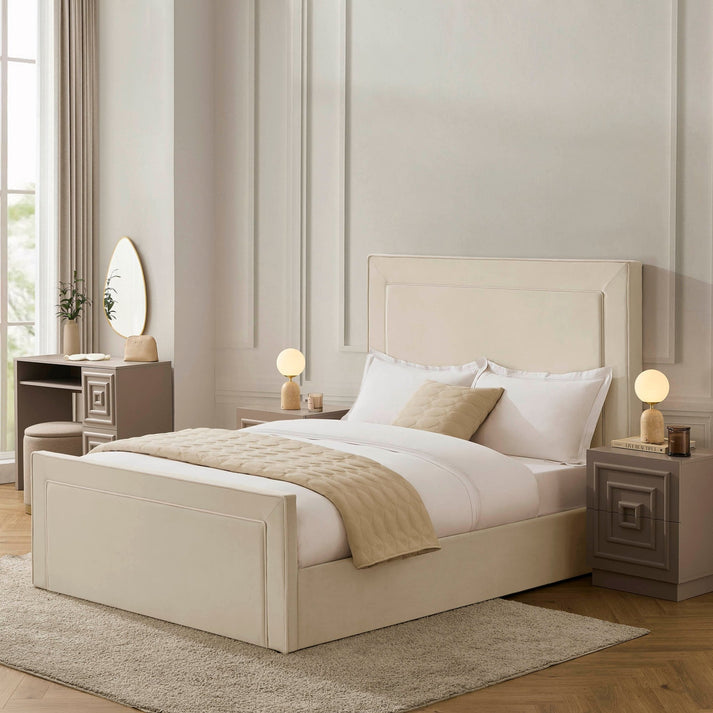 double bed with storage